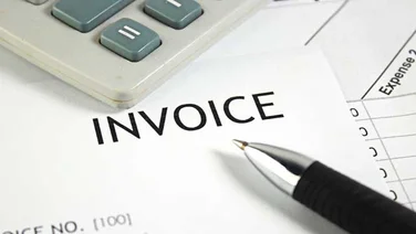 Close up of an invoice on a desk