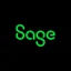 The word "Sage" in green letters on a black background.