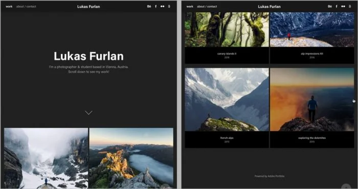 Adobe Portfolio screenshot
