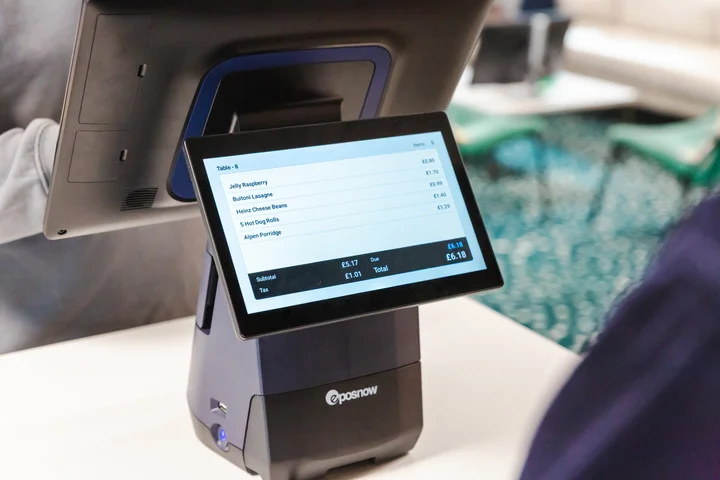 A close-up of the customer facing screen on the Epos Now terminal