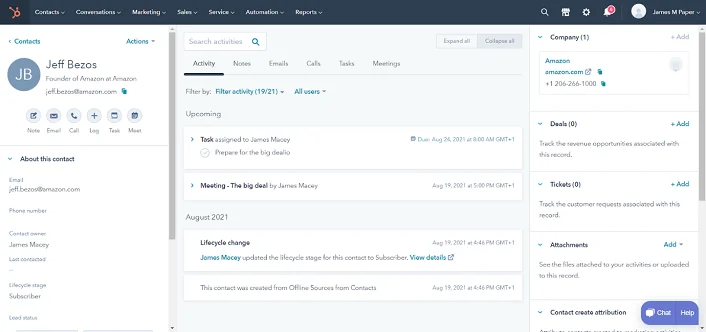 HubSpot Contact File