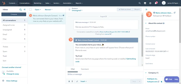 HubSpot Inbox
