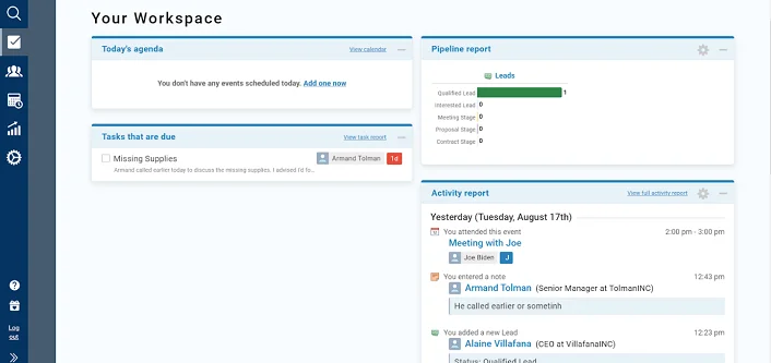 Less Annoying CRM dashboard