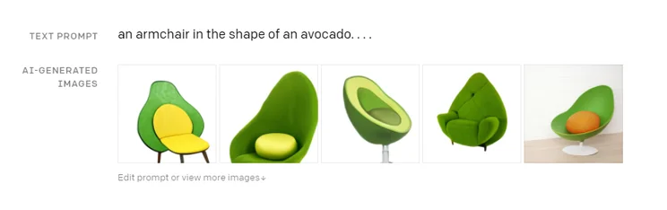 Dall.E avocado armchair