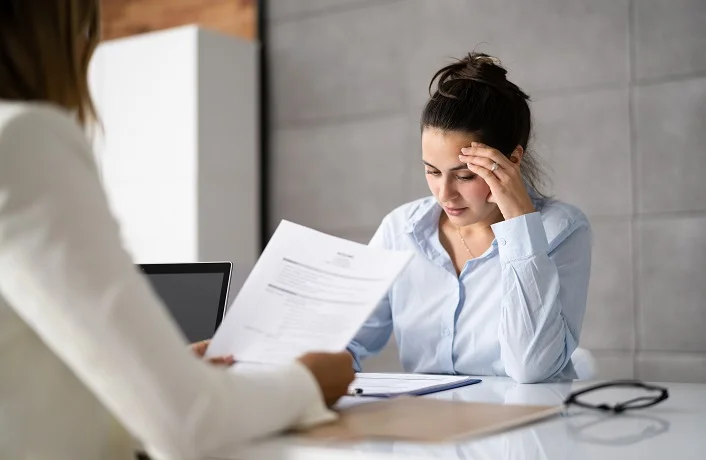 Dissatisfied Worker Job Interview First Impression Mistake. Unsuccessful Candidate