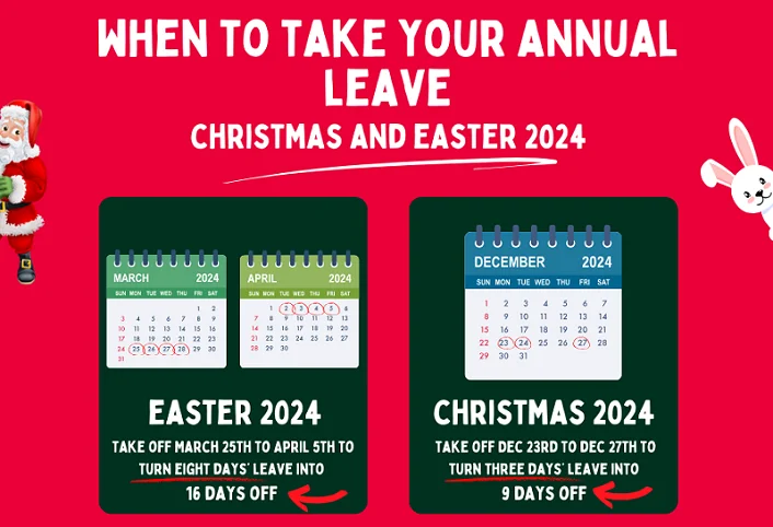 Christmas and Easter hols