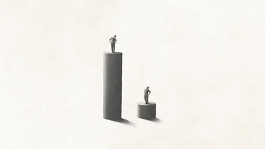 Illustration of business inequality status concept