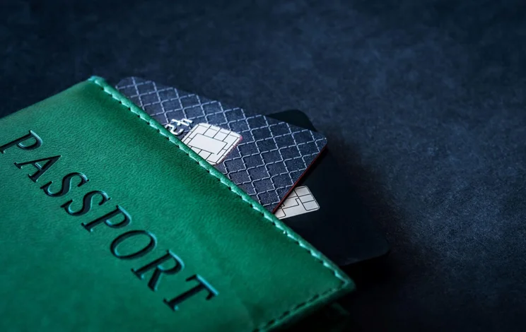 Passport containing debit and credit cards