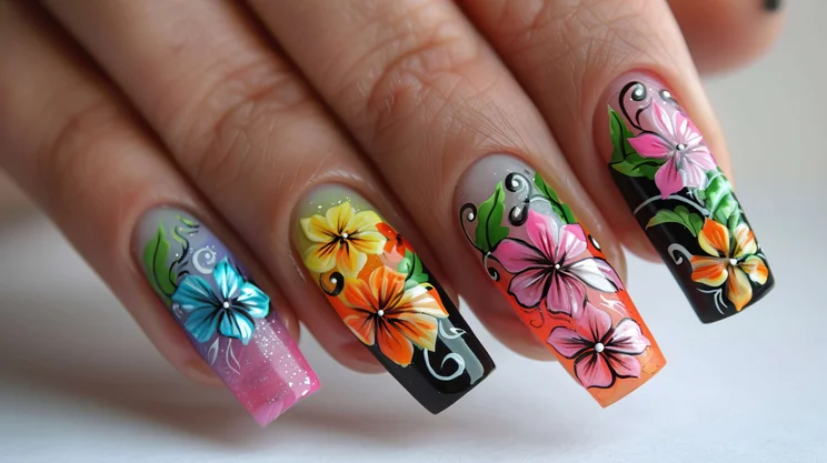 Floral nails