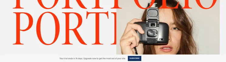 Squarespace free trial countdown visible in the website editor