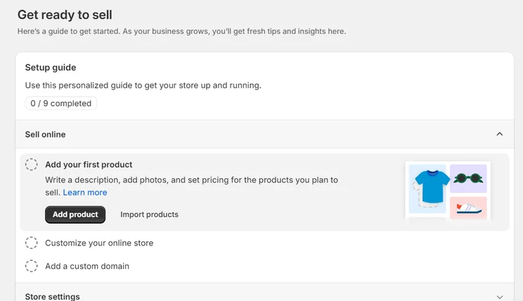 Shopify's website setup guide