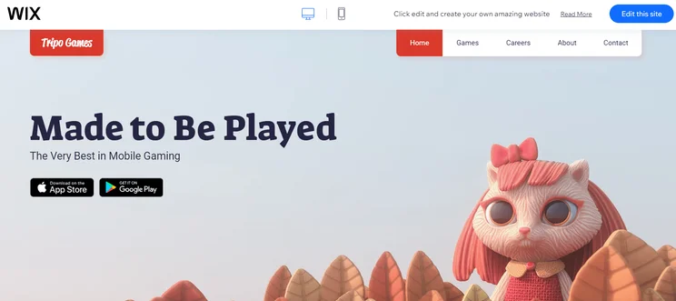 Wix gaming website template preview