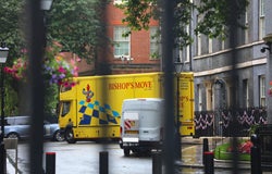 moving van outside No. 10 Downing Street