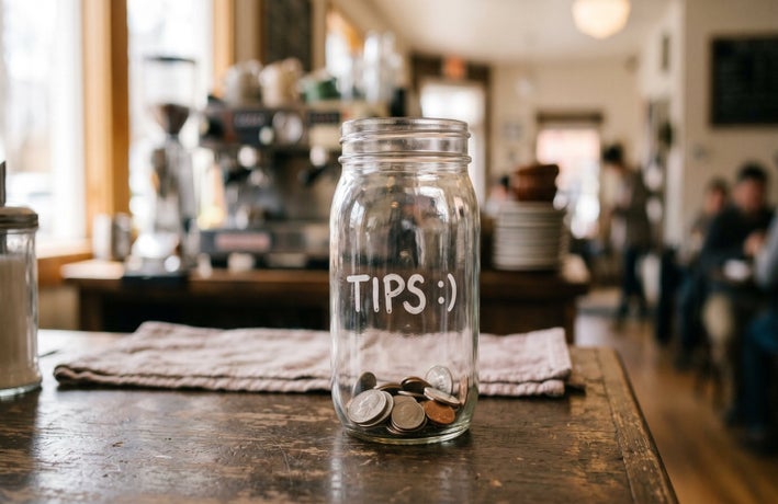 tip jar at restaurant