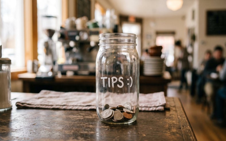 tip jar at restaurant