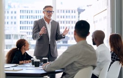 business founder and employees