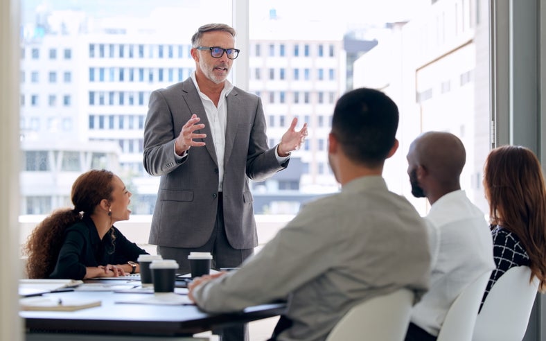 business founder and employees