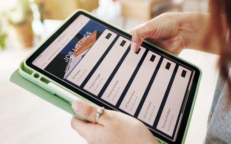 job listings on iPad