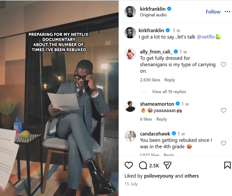 Source: kirkfranklin (Instagram)