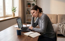 stressed remote worker