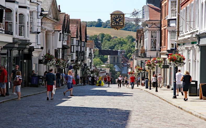 UK sunny high street
