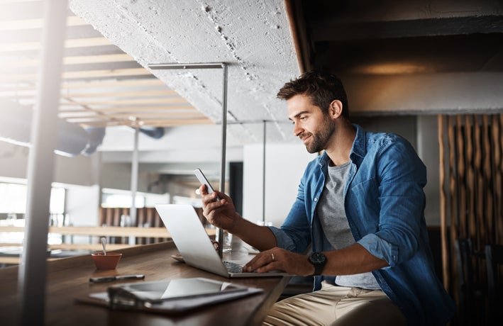 business founder working