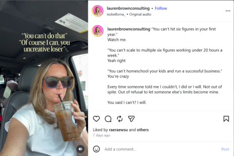 Source: laurenbrownconsulting (Instagram)