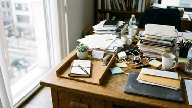 messy home office