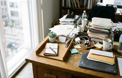 messy home office