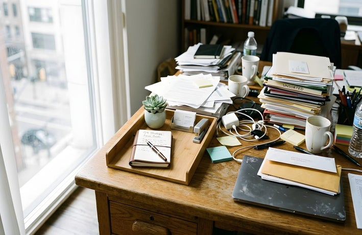 messy home office
