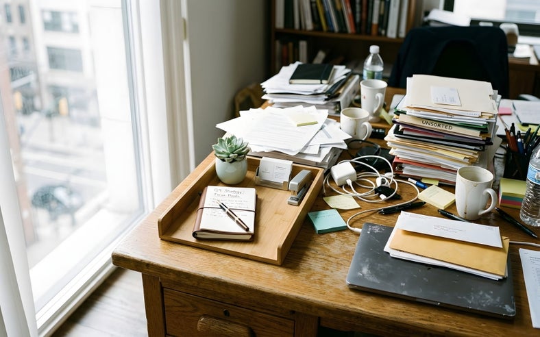 messy home office