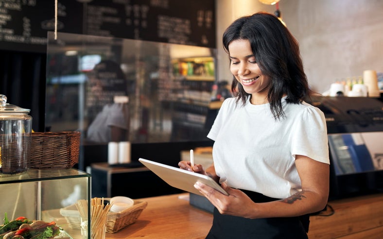 business owner in ipad