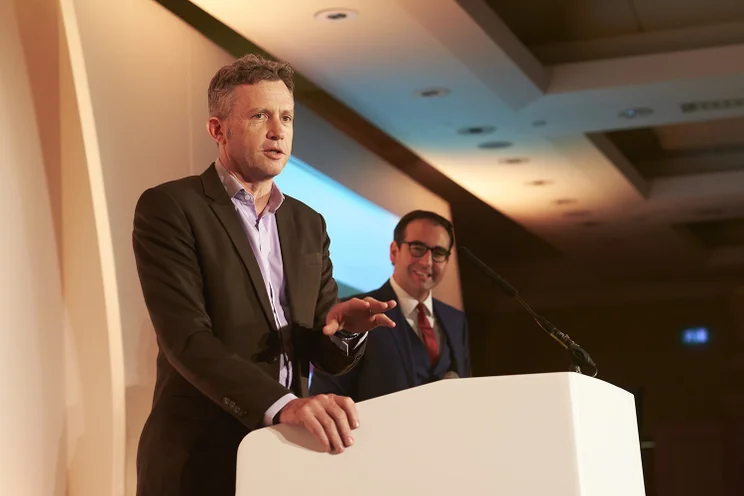 Paul Lindley presenting Startups Awards