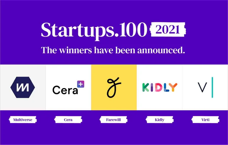 Startups 100 full list