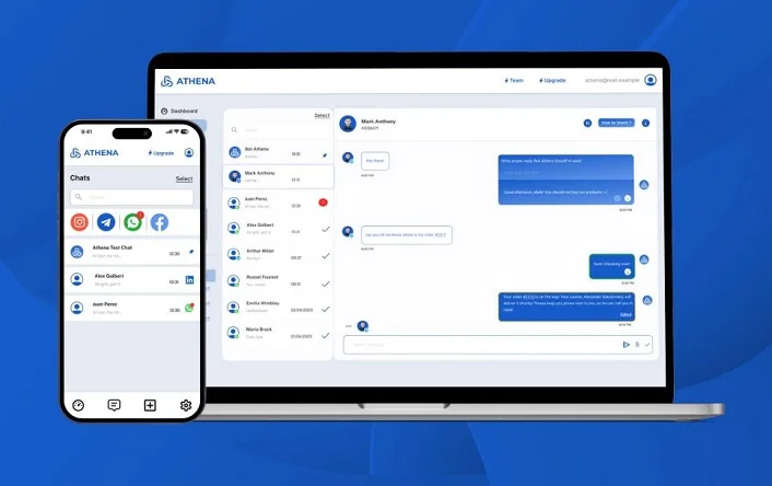 desktop and mobile view of Athena AI